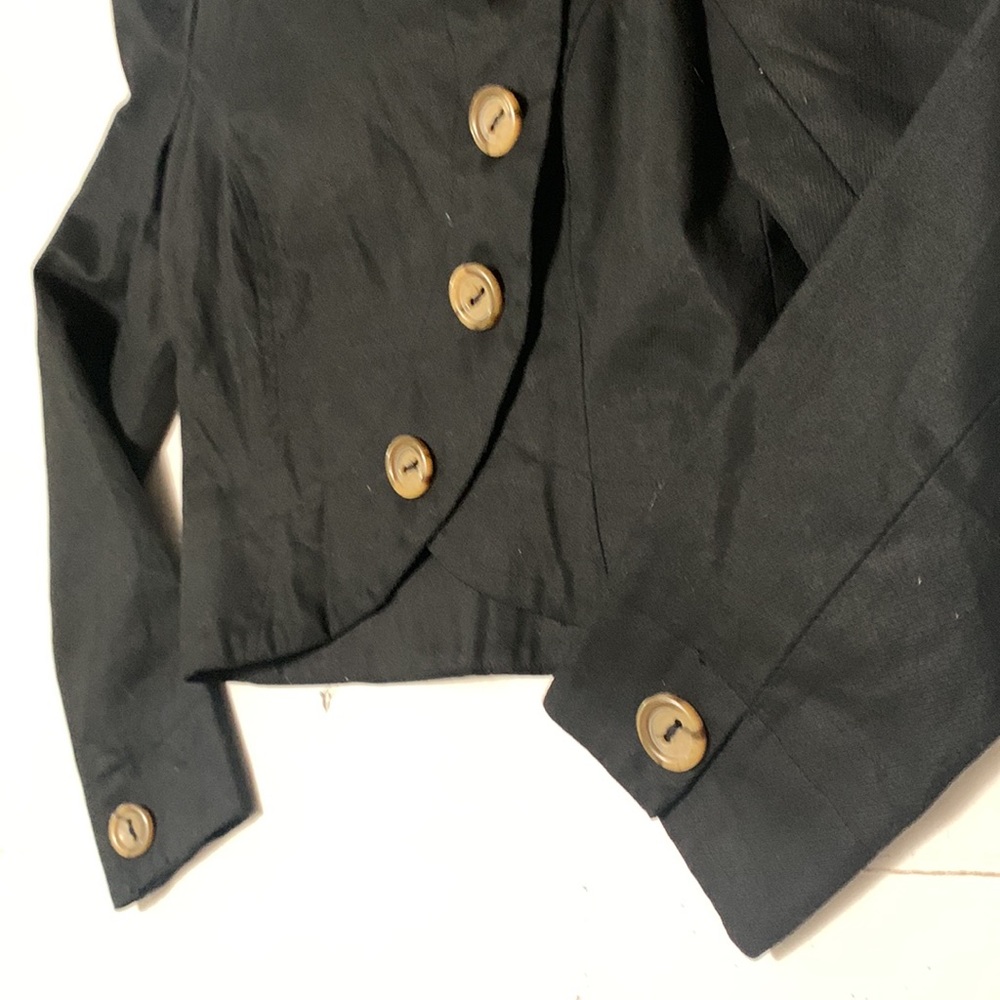 Black Short Cut Button Down Jacket - image 4